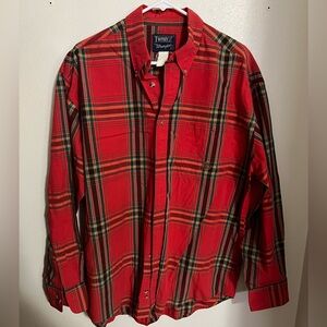 WRANGLER TWENTY X Long Sleeve Plaid‎ Vintage Button Down Shirt Men's Size XL